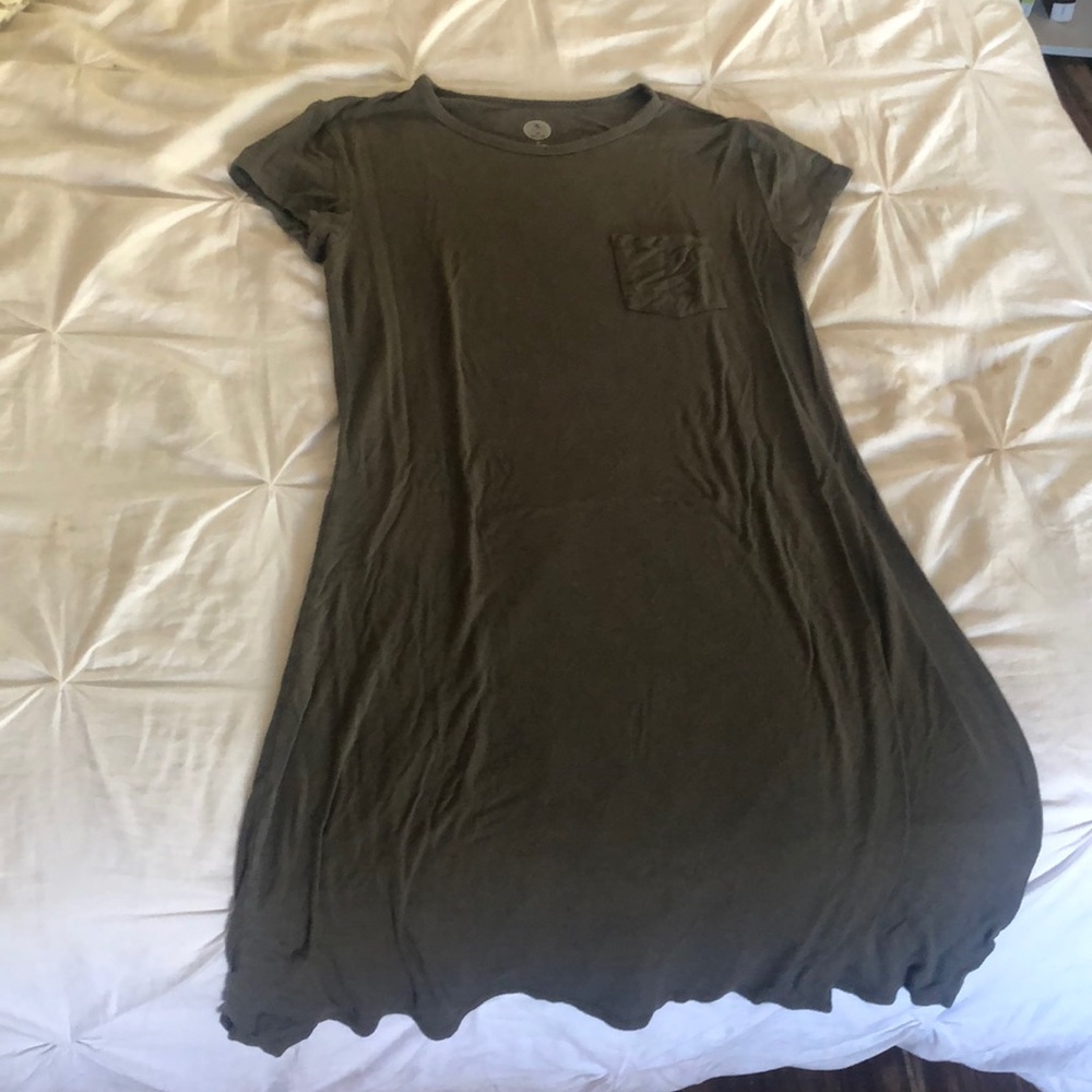 Olive green t-shirt dress